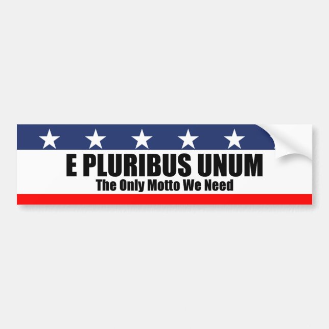 Pegatina Para Coche E Pluribus Unum bumper sticker (Frente)