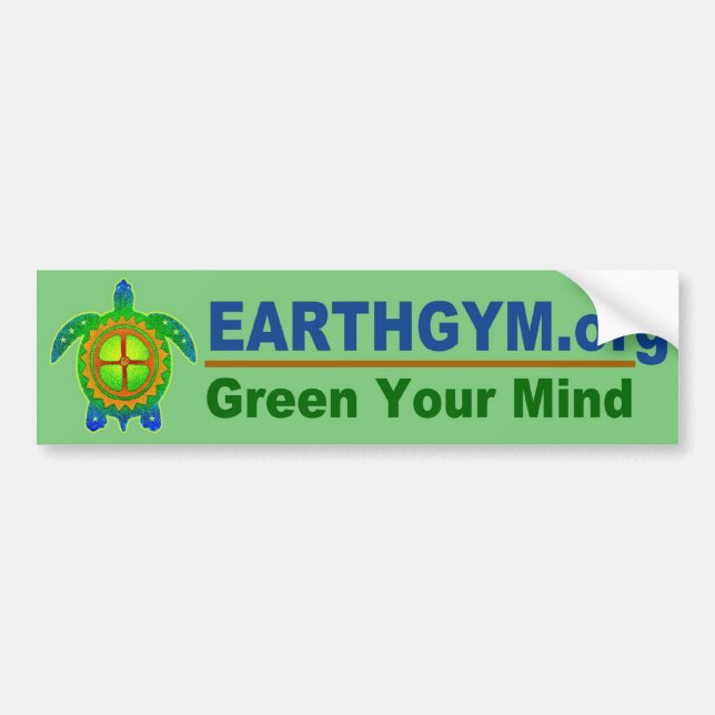Pegatina Para Coche EarthGym.org Bumpersticker--Verde (Frente)