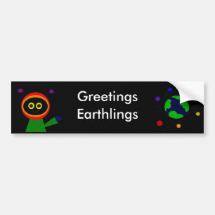 PEGATINA PARA COCHE EARTHLINGS DE LOS SALUDOS