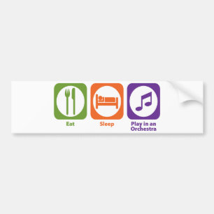 Pegatina Para Coche Eat Sleep Play en una orquesta