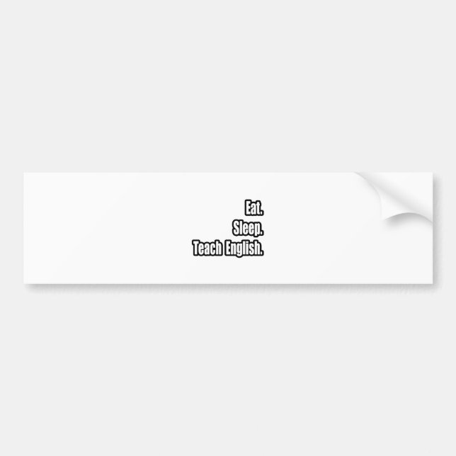 Pegatina Para Coche Eat Sleep Teacher Inglés (Frente)