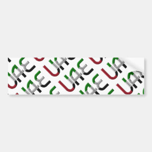 Pegatina Para Coche EAU Tipografía de colores de bandera de Emiratos Á