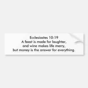 Pegatina Para Coche Ecclesiastes 10:19 AGUJERO