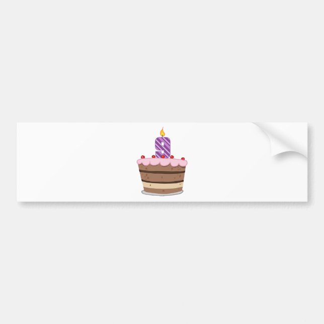 Pegatina Para Coche Edad 9 en el pastel de cumpleaños (Frente)