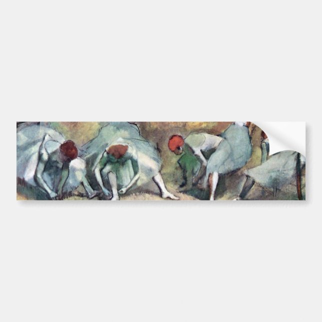 Pegatina Para Coche Edgar Degas - Bailarinas de ballet Tying Shoes (Frente)