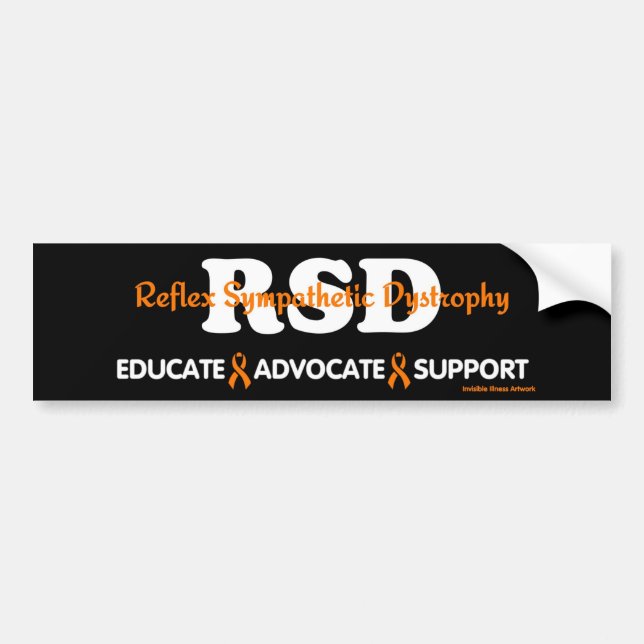 PEGATINA PARA COCHE EDUCAR PROMOVER APOYAR...RSD/CRPS (Frente)