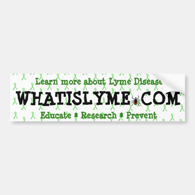 Pegatina Para Coche Educate Research Prevent Lyme Disease Awareness (Frente)