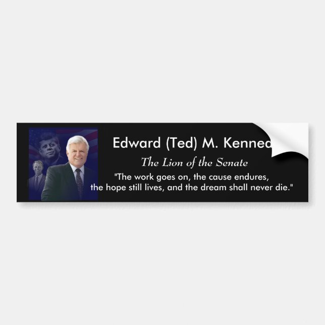 Pegatina Para Coche Edward (Ted) Kennedy - en Memorium (Frente)