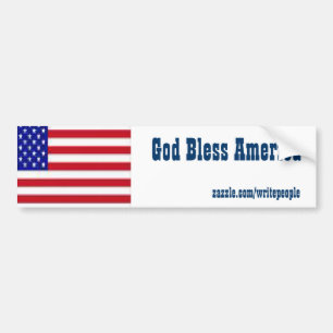 Pegatina Para Coche EEUU Bumper Sticker-Dios bendiga a EEUU