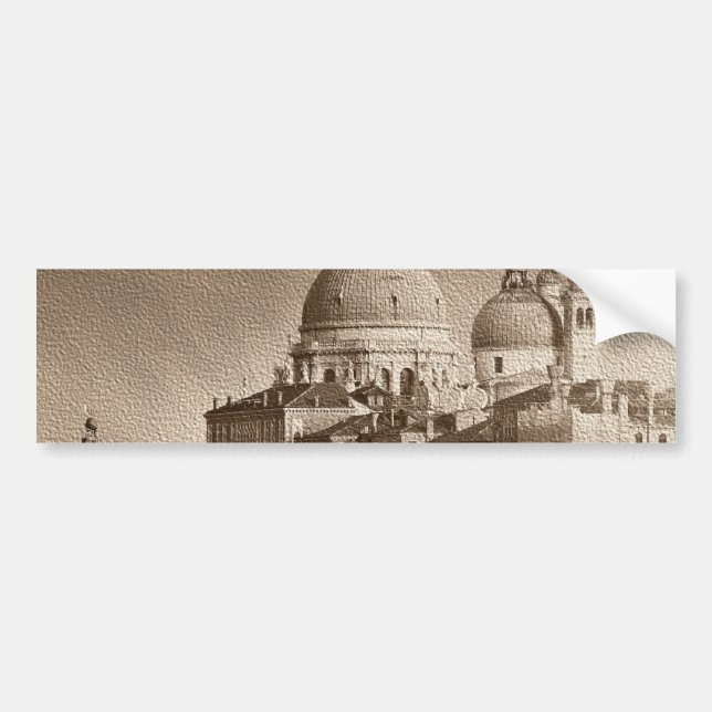 Pegatina Para Coche Efecto de papel Sepia Gran Canal de Venecia (Frente)