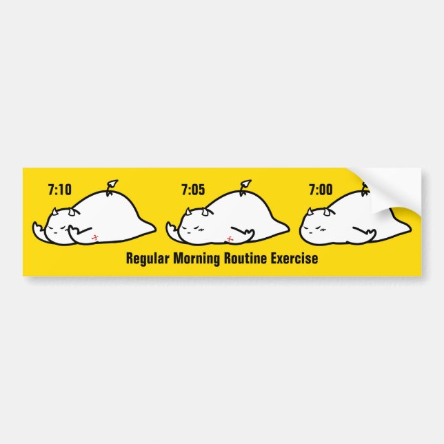 Pegatina Para Coche Ejercicio habitual matutino (Frente)