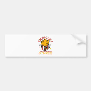 Pegatina Para Coche Ejercicio pensé que dijiste papas fritas extra