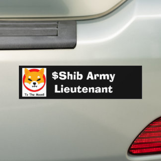Pegatina Para Coche EJÉRCITO SHIBA: Teniente Bumper Sticker
