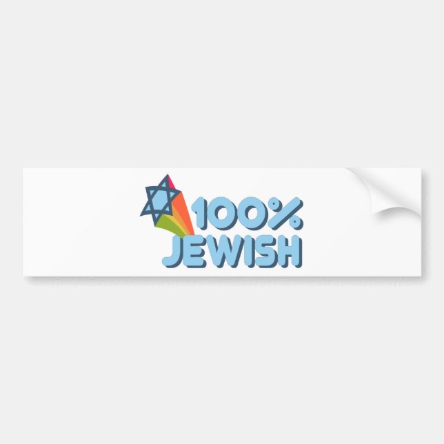 Pegatina Para Coche El 100% JUDÍO + Magen David (Frente)