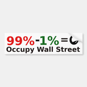 Pegatina Para Coche El 99% - los 1% = singularidad, ocupan Wall Street
