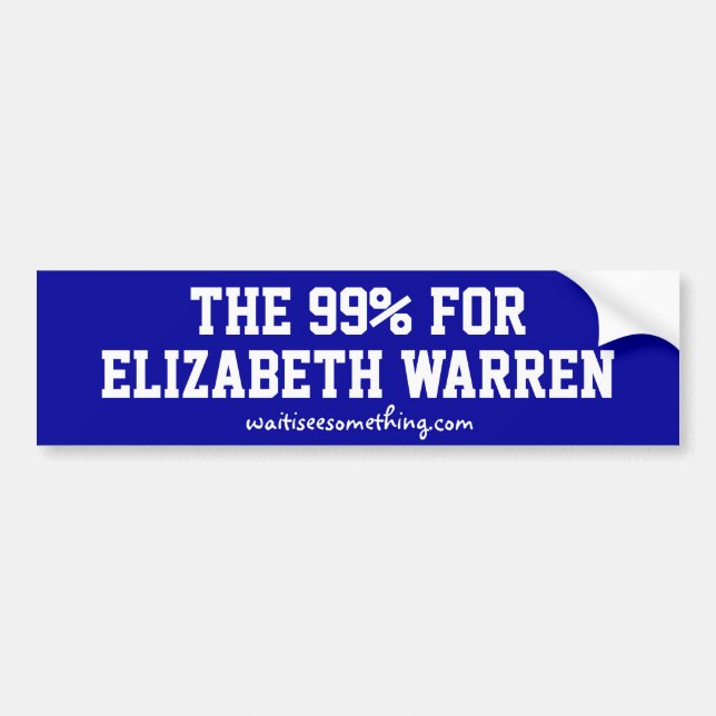 Pegatina Para Coche El 99% para Elizabeth Warren (Frente)