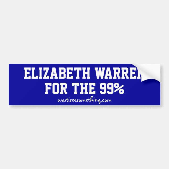 Pegatina Para Coche El 99% para Elizabeth Warren (Frente)