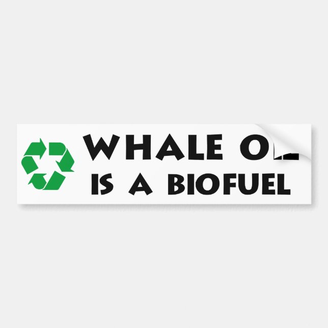 Pegatina Para Coche El aceite de ballena es un combustible biológico (Frente)
