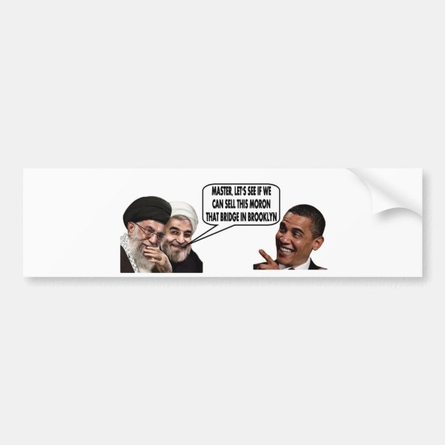 PEGATINA PARA COCHE EL ACUERDO IRANÍ DE OBAMA (Frente)