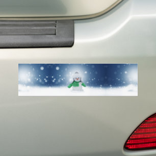 Pegatina Para Coche El adorable personaje de muñeco de nieve de Navida
