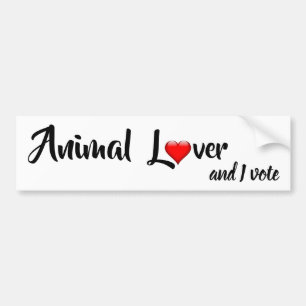 Pegatina Para Coche El amante de los animales y yo votamos