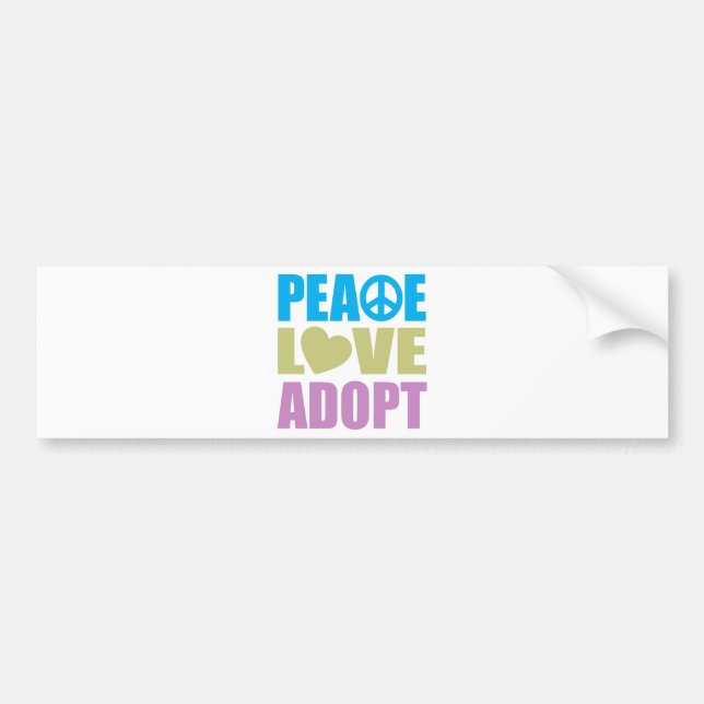 Pegatina Para Coche El amor de la paz adopta (Frente)
