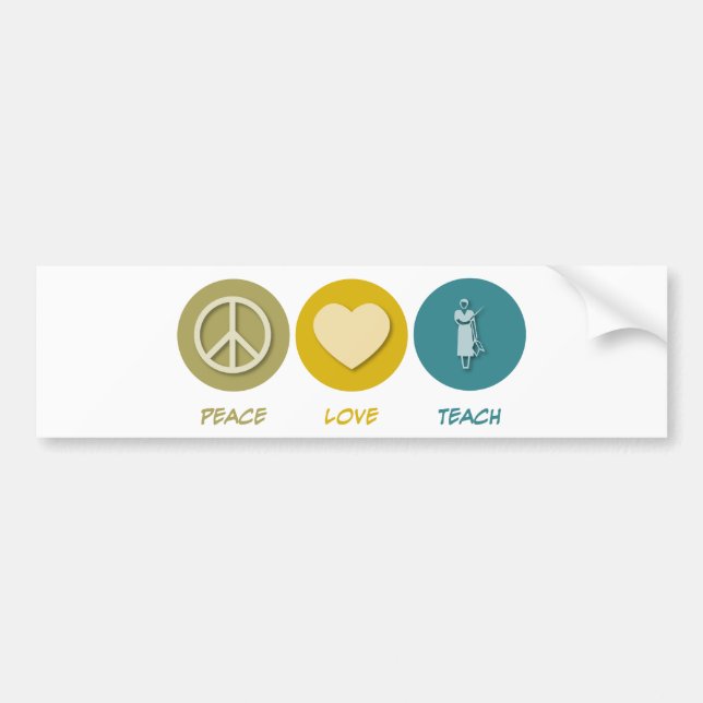 Pegatina Para Coche El amor de la paz enseña (Frente)