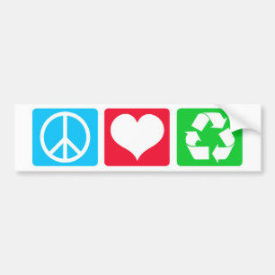Pegatina Para Coche El amor de la paz recicla