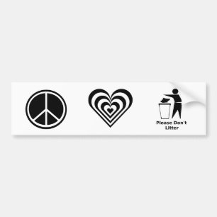 Pegatina Para Coche El amor de la paz y no deja en desorden por favor: