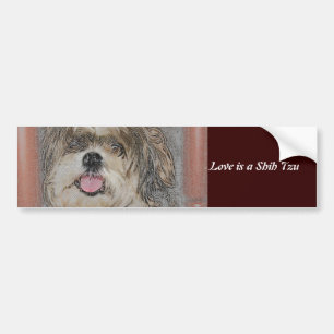 Pegatina Para Coche El amor es un Shih TzU