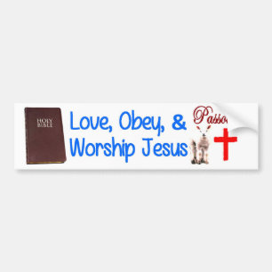 Pegatina Para Coche El amor, obedece y adora a Jesús