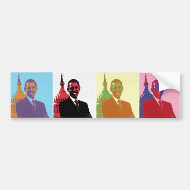 Pegatina Para Coche El arte pop del presidente Obama (Frente)