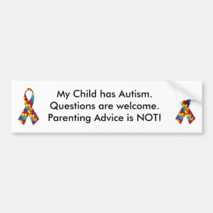 Pegatina Para Coche el autism_ribbon, autism_ribbon, mi niño tiene