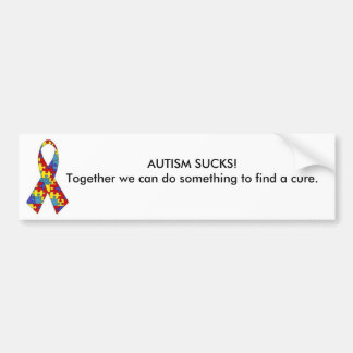 Pegatina Para Coche ¡el autism_ribbon, AUTISMO CHUPA! Juntos podemos