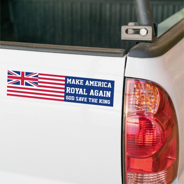 Pegatina Para Coche El azul rojo divertido vuelve a hacer bandera real (En Camión)
