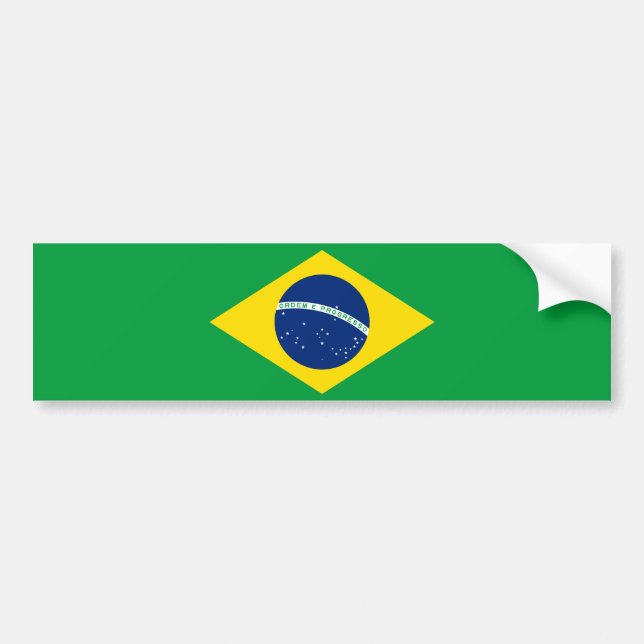 Pegatina Para Coche El Brasil - bandera nacional brasileña (Frente)