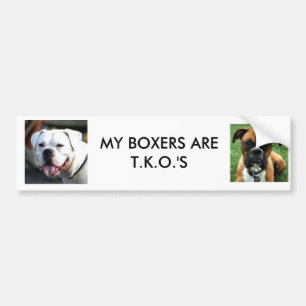 Pegatina Para Coche el brownboxer, CARA BLANCA del BOXEADOR, MIS