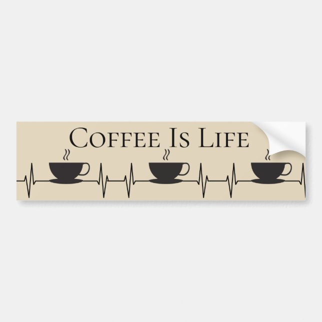 Pegatina Para Coche El café divertido es novedad del latido del (Frente)