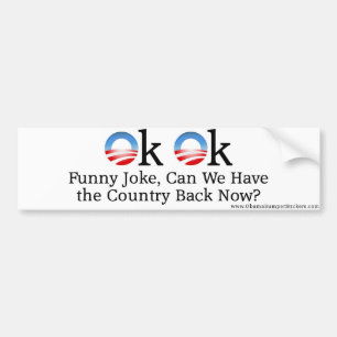Pegatina Para Coche El chiste ACEPTABLE de Anti-Obama ", divertido