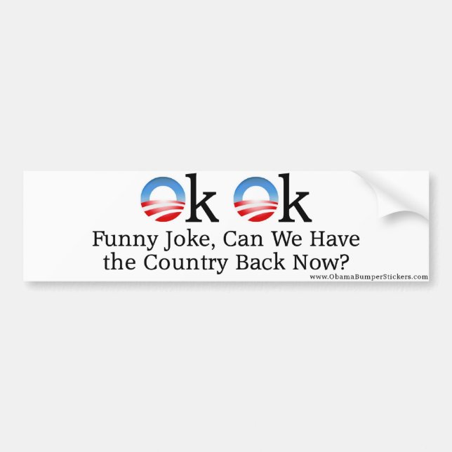 Pegatina Para Coche El chiste ACEPTABLE de Anti-Obama ", divertido (Frente)