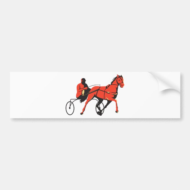 Pegatina Para Coche el competir con del carro del caballo de arnés (Frente)