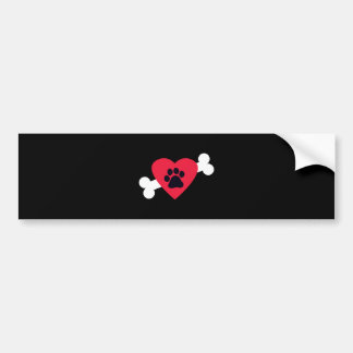 Pegatina Para Coche El corazón, Pawprint y el hueso diseñan los