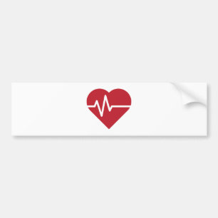 Pegatina Para Coche El corazón rojo golpea