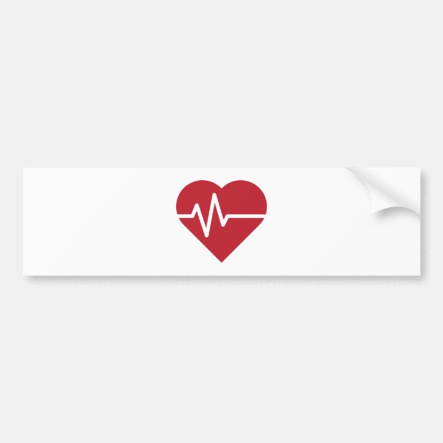 Pegatina Para Coche El corazón rojo golpea (Frente)