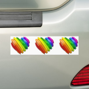 Pegatina Para Coche El corazón tridimensional escultural de SlipperyJo