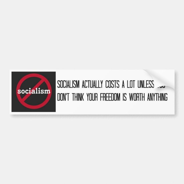 Pegatina Para Coche El costo del socialismo chismoso (Frente)