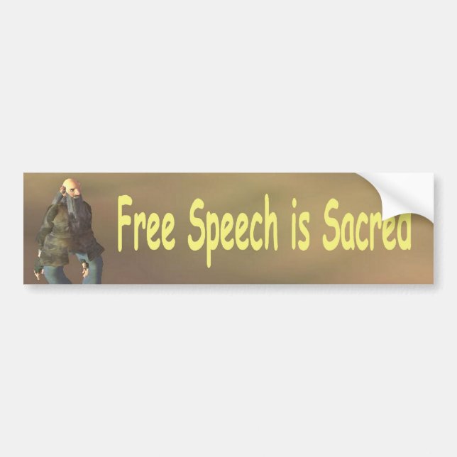 Pegatina Para Coche El discurso libre es sagrado (Frente)