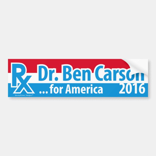 Pegatina Para Coche El Dr. Ben Carson 2016 - prescripción para América (Frente)
