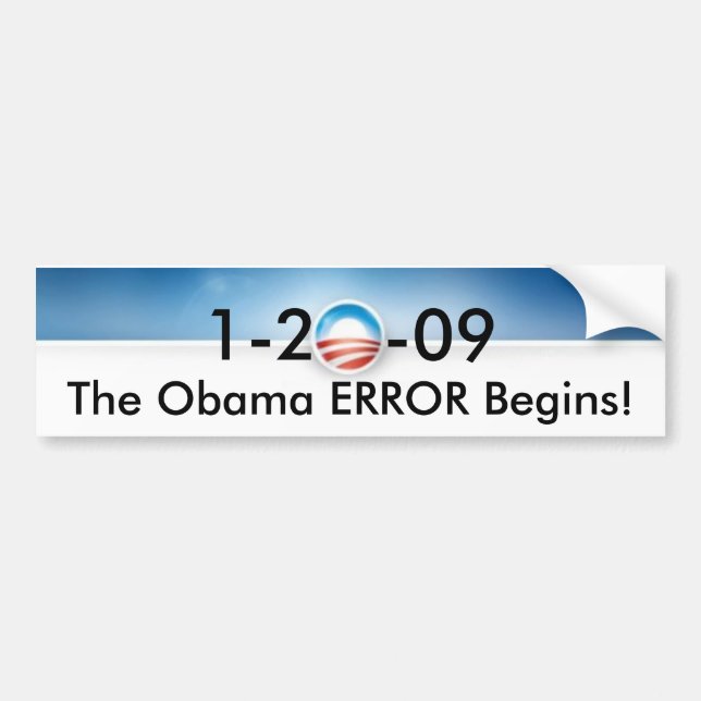 Pegatina Para Coche El ERROR de Obama comienza (Frente)