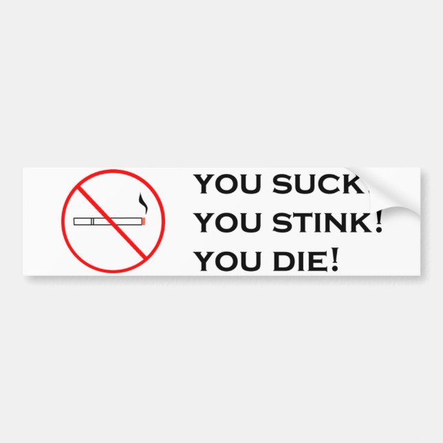 Pegatina Para Coche ¡El fumar, no atractivo! (Frente)